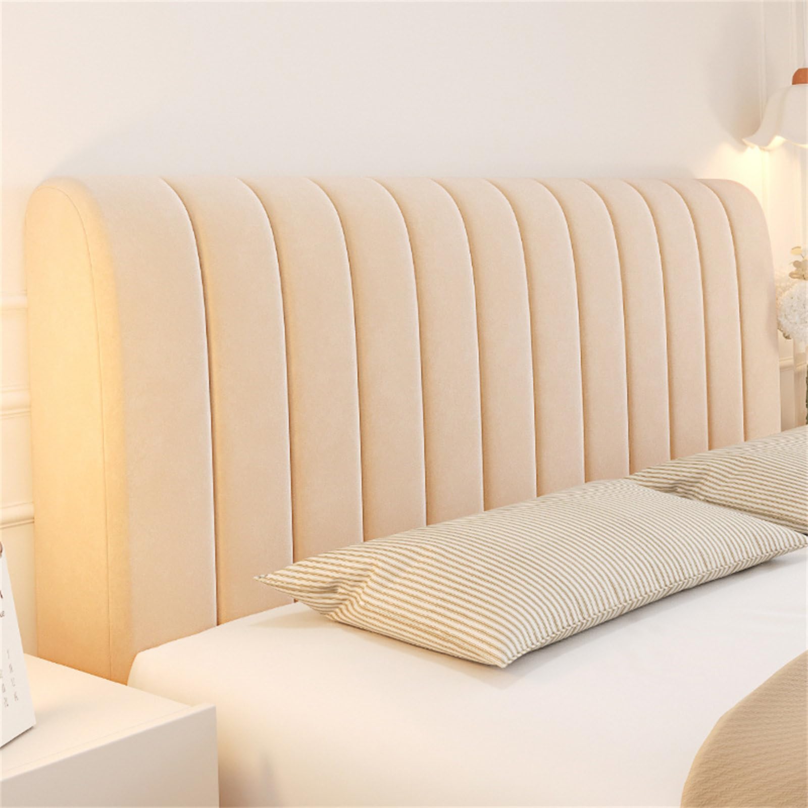 Chickwin Headboard Cover, Anti-Collision Headboard Cover, Elastic Headboard Protection Cover, Headboard Protector for Decoration (180 cm, Camel) โ image 1