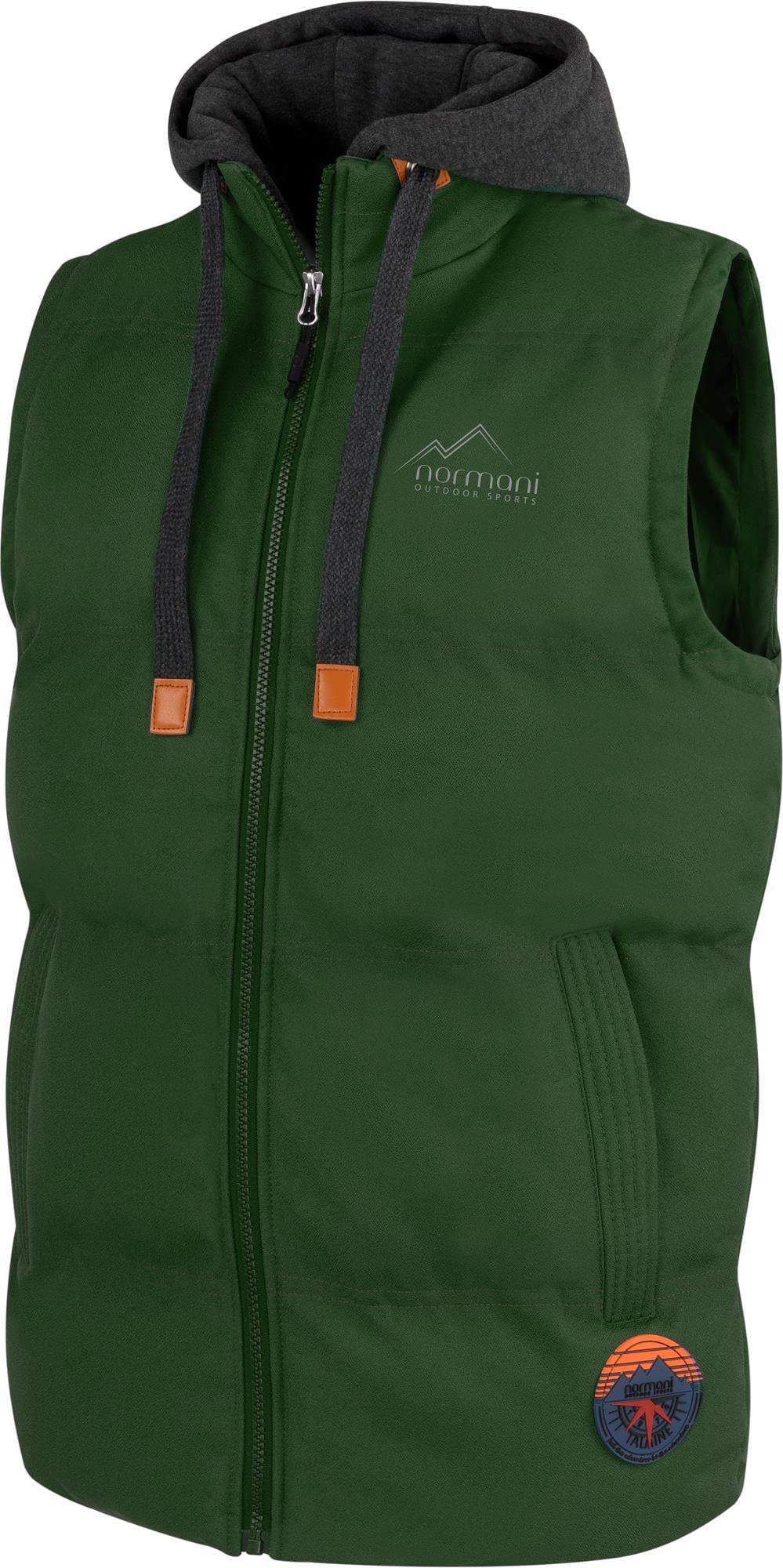 normani Herren Winterweste Steppweste winddichte Outdoor Weste mit Sweat Kapuze und Stehkragen Gefütterte Freizeitweste - Ärmellos