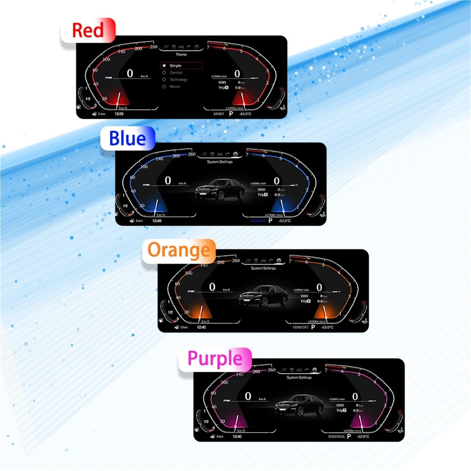 12,3'' Cyfrowy zestaw wskaźników samochodowych pasujący do BMW F30 F31F32 F34 F35 GT Kokpit LCD Prędkościomierz Deska rozdzielcza Wirtualny Zestaw zaślepek radiowychRamka do radia