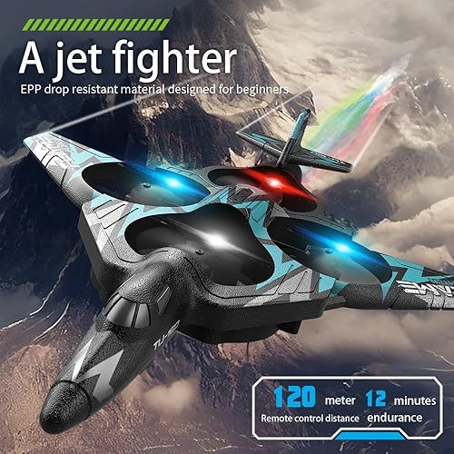 Miniatura 4 de Jet Fighter Stunt RC Avión 2023 con aerosol, aviones de control remoto para niños de 8 a 12 años, dron para niños de 8 a 12 años, juguetes de regalo