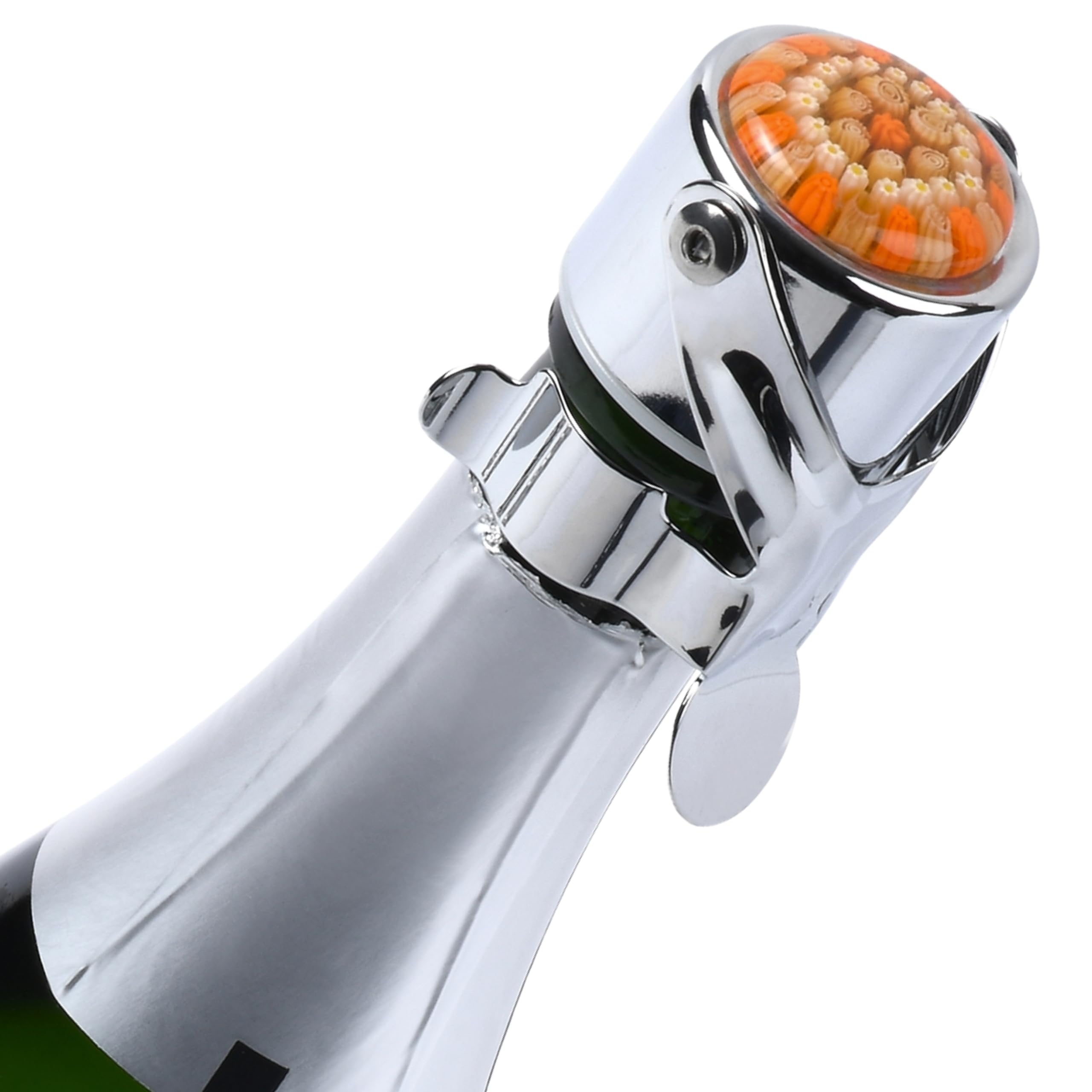 Wine Stopper & Champagne Stopper All In One - Patented Seal, Preserves Bubbles & Taste for Prosecco, Cava, and Wine – 1 Pro Grade Evan James Bottle Stopper With Hanging Gift Box