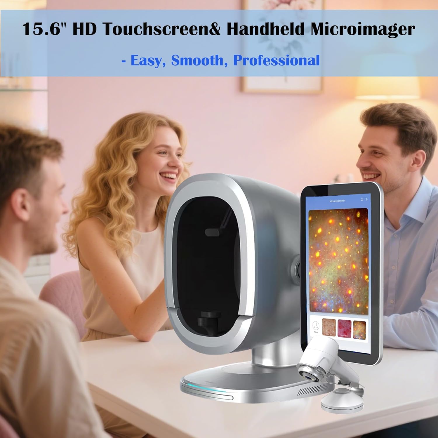 Skin-Analysis Machine Professional f/Facial – 8-Spectrum Imaging, 15.6" FHD Touchscreen, AI Product Recommendation, Multi-Language, Before/After Proof, Trusted by Salons & Spas