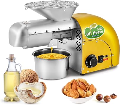 1800W Oil Press Machine Nut Seeds Oil Extractor Cold& Hot Press Machine Temperature Control 122F-572F, Extended Rod, 13-19LBS/H, Lower Noise, For Coconut, Cocoa Beans, Avocado, Amaranth Seed