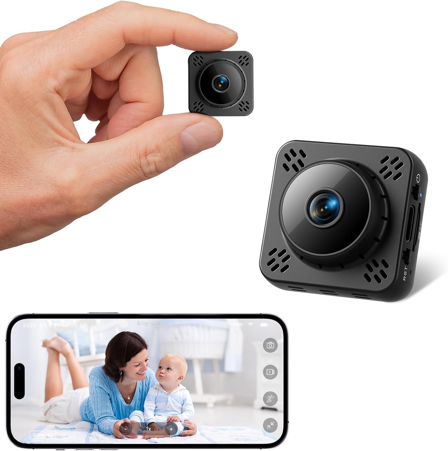 Mini Spy Camera WIFI Hidden | Magnetic Hidden Camera, FREE Cloud Storage, Motion Detection & Night Vision Indoor Use