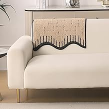 HOKIPO 1 PC Backrest Mat for Sofa Cover | Luxury Supple Soft Wavy Mat with Anti Slip Backing, Brown (AR-6217-BRN)