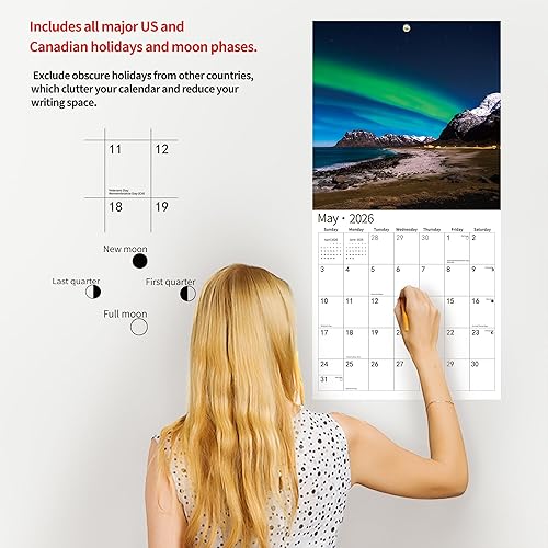 Miniatura 4 de Calendario de pared 2024 2025, 18 meses de julio de 2024 a diciembre de 2025, calendario de pared de cabras bebé, 12 x 24 pulgadas abierto, página