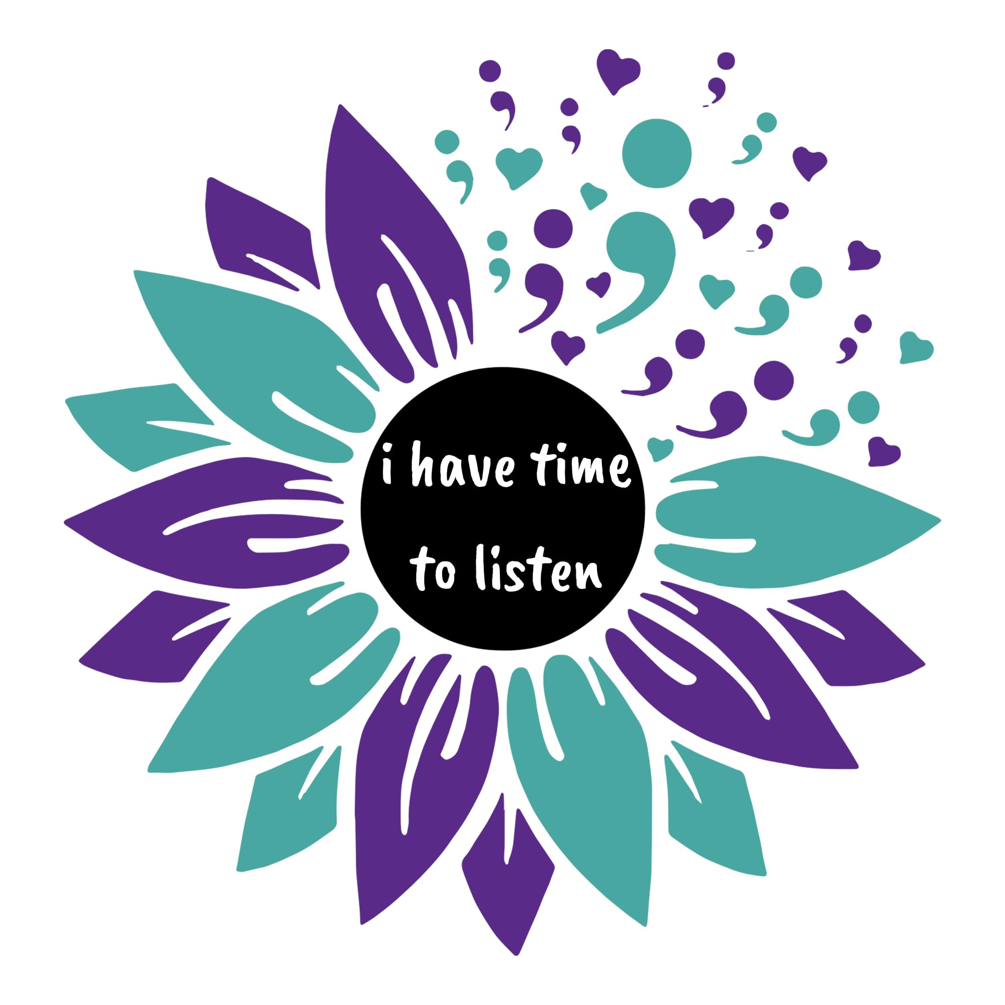 (3PCS) I Have Time to Listen Suicide Prevention Awareness Sticker for Water Bottles, Car Stickers, Book Sticker (3 Inches)