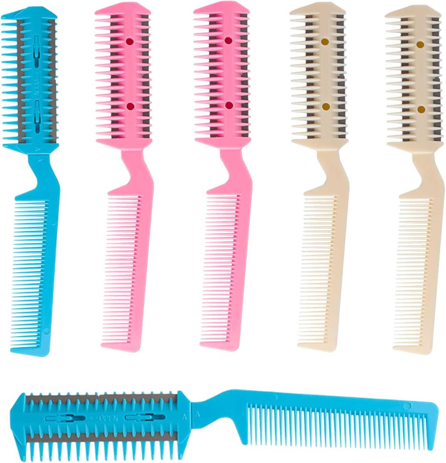 Razor Comb For Cutting Hair, 6 PCS Hair Cutting Razor Comb Double Sides ...