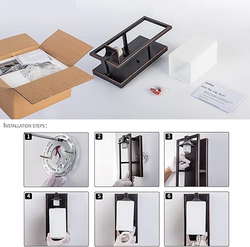 Miniatura 6 de Vintage Bronze Sconces Wall Lighting 1-E26 Lights Bathroom Milk Glass Wall Light Fixtures Indoor Vanity Lights Hallway Bedroom Dining Room Doorway