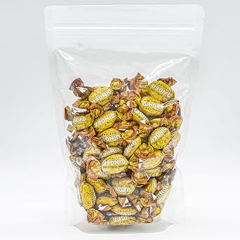 GINGER Candy for Nausea Relief 5 lb Bulk Bag, Individually Wrapped, Natural Turmeric and Ginger, Gluten Free Candies