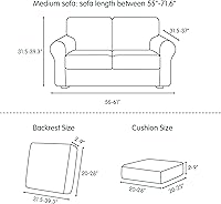 Vista 276 de CHUN YI - Funda elástica para sofá (7 piezas), funda para sofá de 3 plazas con tres respaldos y cojines separados con banda elástica, tela jacquard