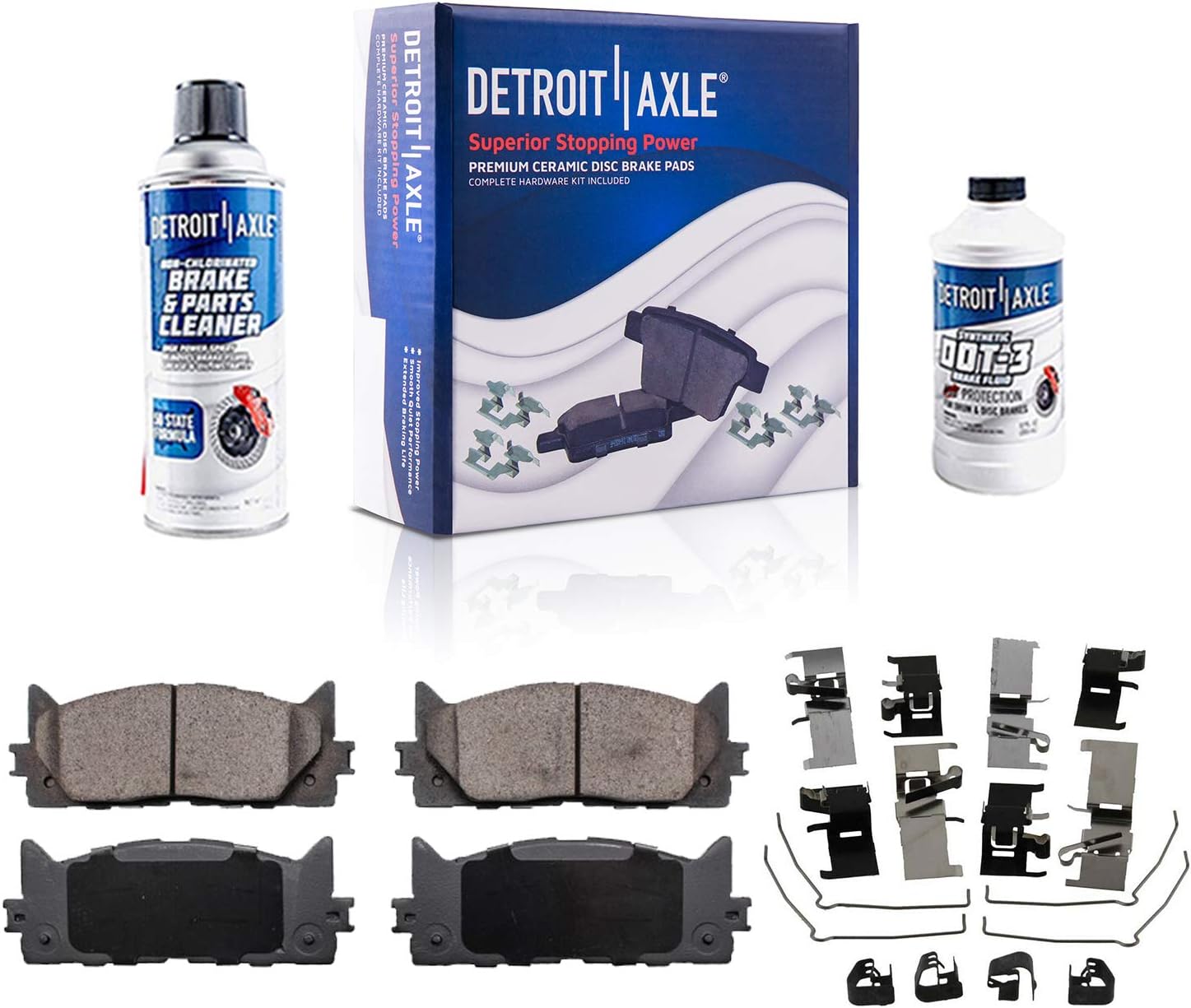 Detroit Axle - Front & Rear Disc Rotors + Ceramic Brake Pads Replacement for Toyota Camry Avalon Lexus ES350 ES300h - 10pc Set