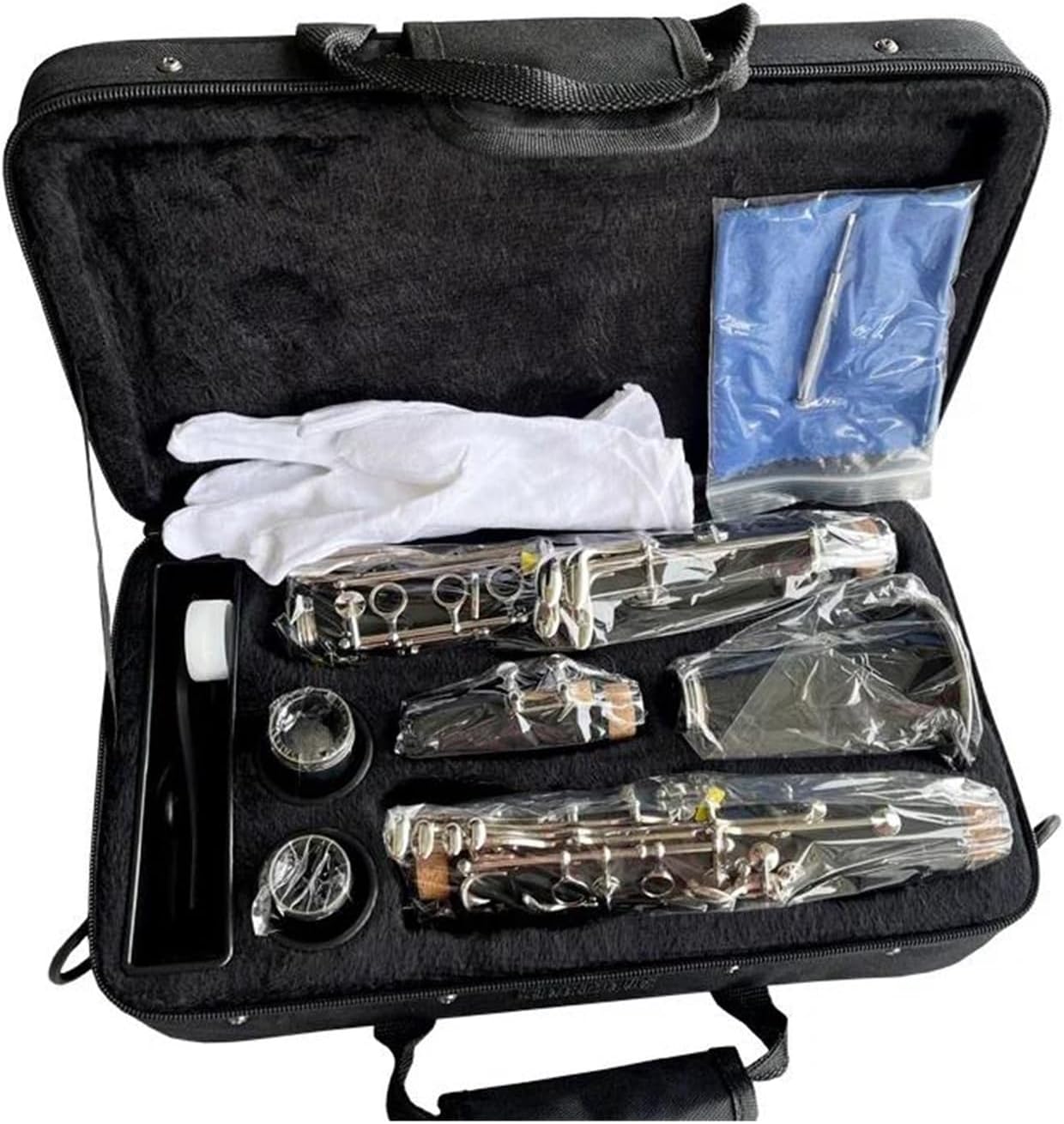 ABS Black 17 Key Nickel Plated Bb Clarinet Woodwind Instrument