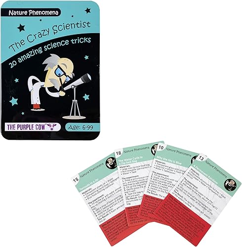 Miniatura 5 de The Purple Cow, The Crazy Scientist - Juego de tarjetas de actividades científicas para niñas y niños, a partir de 6 años, instrucciones en el