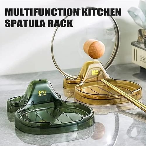 Miniatura 2 de 2 espátulas de cocina, estante multifunción para espátulas de cocina, soporte para tapa de olla para estufa, soporte para cucharón para evitar el