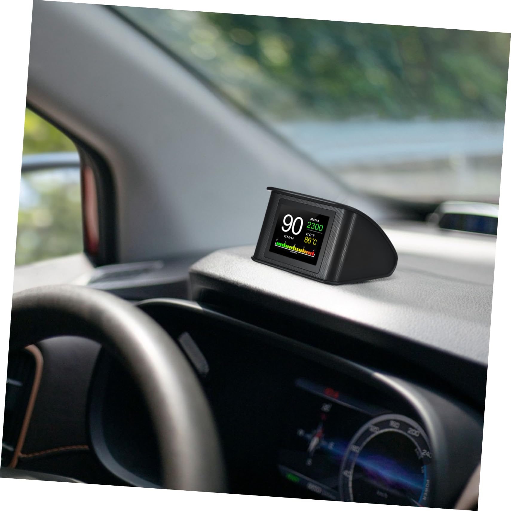 Display Hud per Auto Portatile Modello P in Abs e PC per Navigazione | Schermo Lcd da Viaggio, Monitor per Guida a Lunga Distanza, Design Compatto