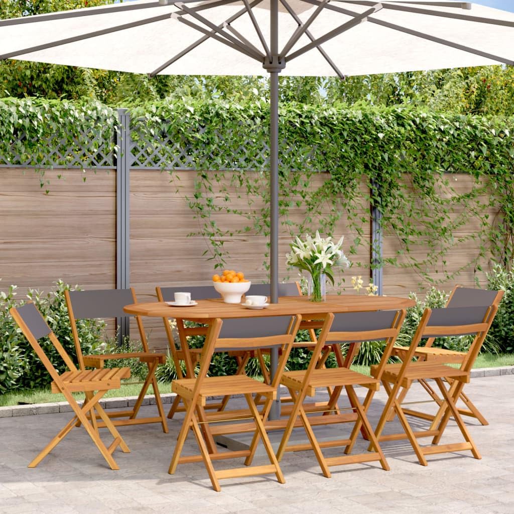Chaises de pliantes lot de 8 tissu bois massif pour résoudre le manque de place dehors