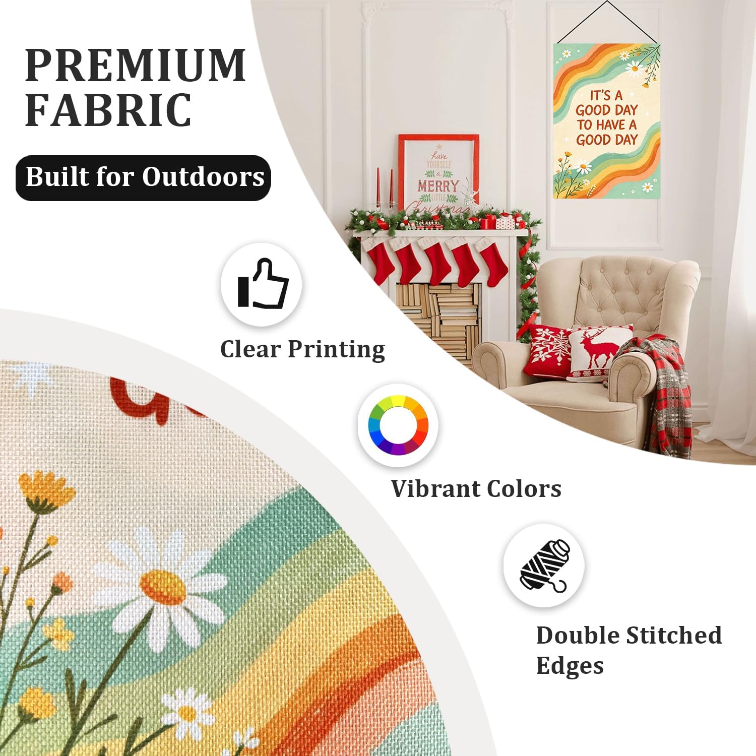 Fun Garden Flag 12x18 Inch Double Sided, Welcome Small Linen Yard Flags, Indoor Outdoor Banner Decoration for Home Front Porch Patio Farmhouse image 5