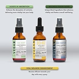 GIVOL Bone Support Bundle Liquid Spray - Iron Bisglycinate Complex, Zinc Picolinate, Vitamin D3 & K2 - Complete Multivitamin - Plant- Based, Non-GMO, Gluten Free, Sugar Free 2 Fl Oz (360 Days Supply)