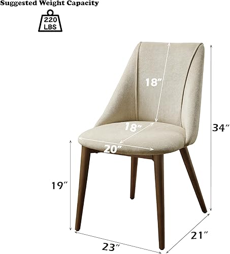 Miniatura 2 de Acme Willene - Silla auxiliar de tela contemporánea en beige/nogal (juego de 2)