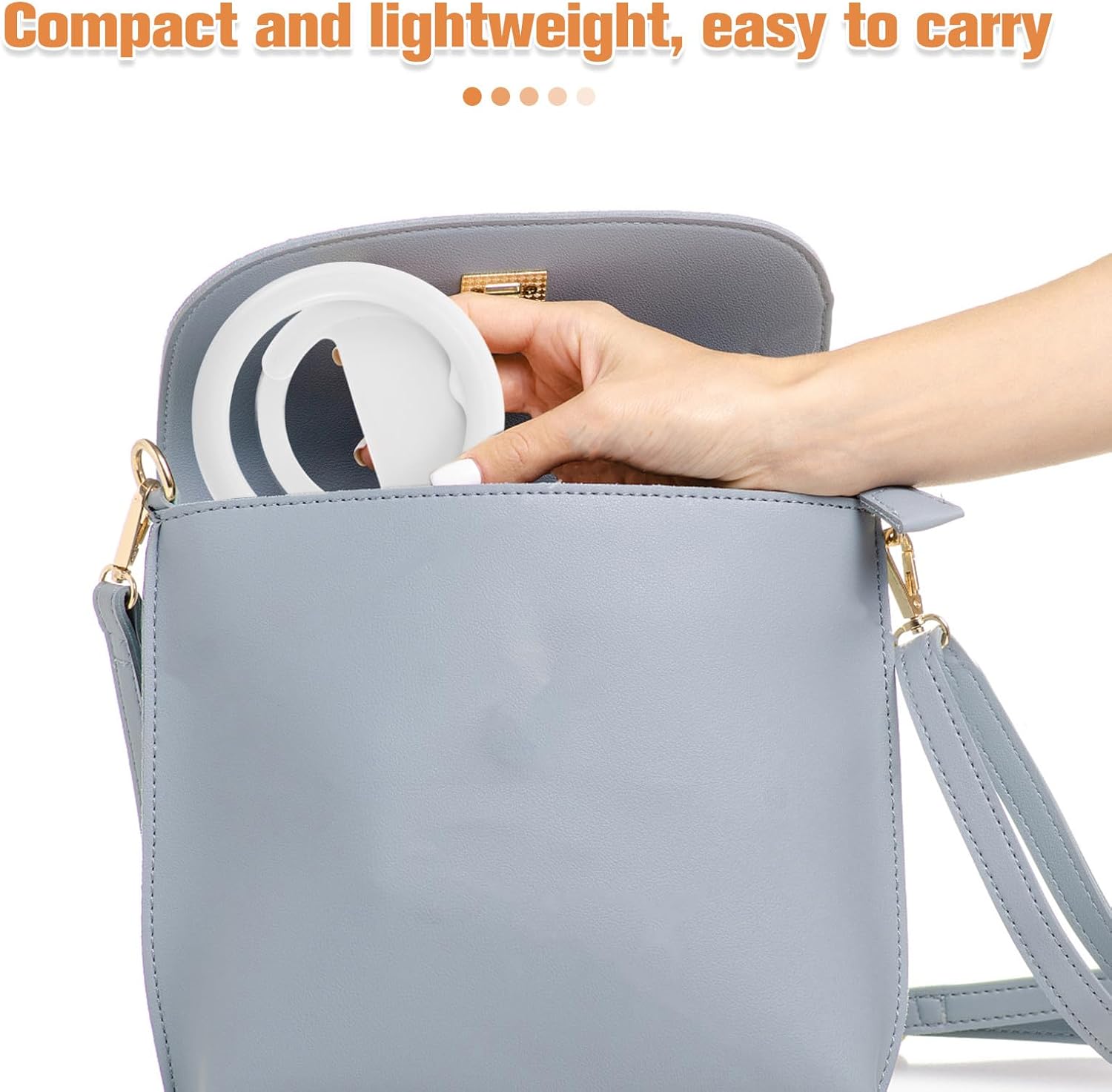 Portable LED Ring Light Clip for Phone Adjustable Brightness Selfie Light for Outdoor Photography Makeup Video Calls White Rotatable Clip-on