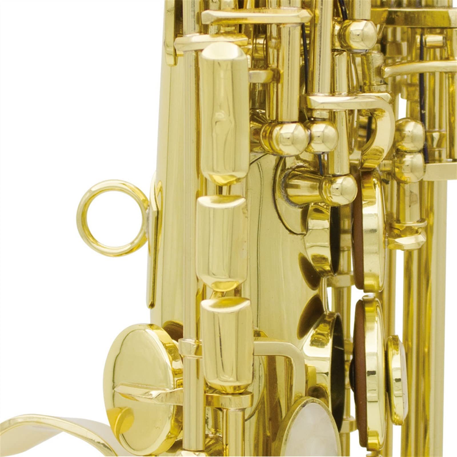 Saxofón Profesional Saxofón De Tubo Recto B Gota Saxofón De Tubo Recto Botón De Carcasa Blanca con Caja (Color : 3/4)