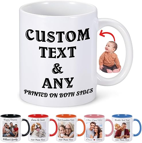 Taza de café personalizada con texto fotográfico, taza de café personalizada, regalos personalizados para hombres y mujeres, taza con foto