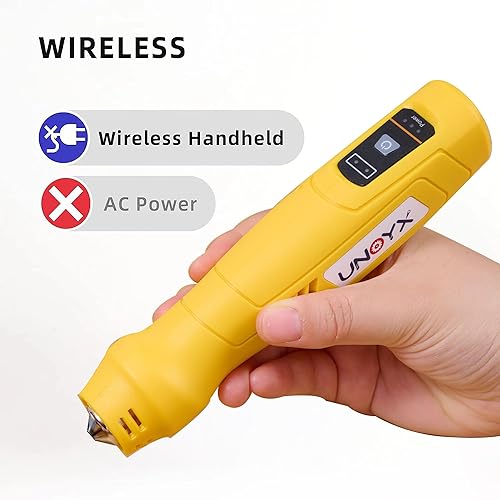 Miniatura 3 de Pistola de calor inalámbrica para manualidades, calentamiento rápido de 600 F, mini pistola de aire caliente recargable para envoltura retráctil,