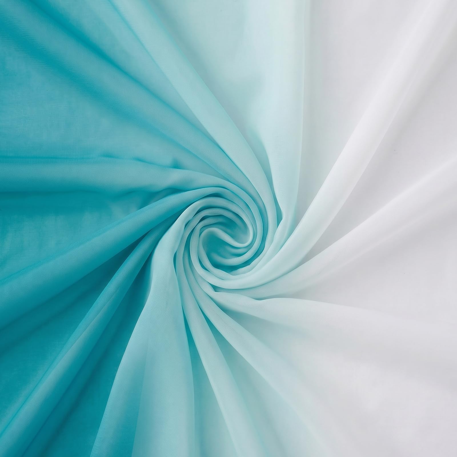 Melodieux Tende Tasparente Ombre Tende per Interni 2 Pezzi, 140x260cm Blu/Bianco