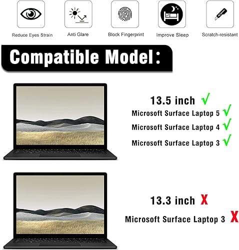 Miniatura 2 de KEANBOLL Paquete de 3 protectores de pantalla mate para laptop Microsoft Surface de 13.5 pulgadas, 5  laptop 4  laptop 3 de 13.5 pulgadas, filtro
