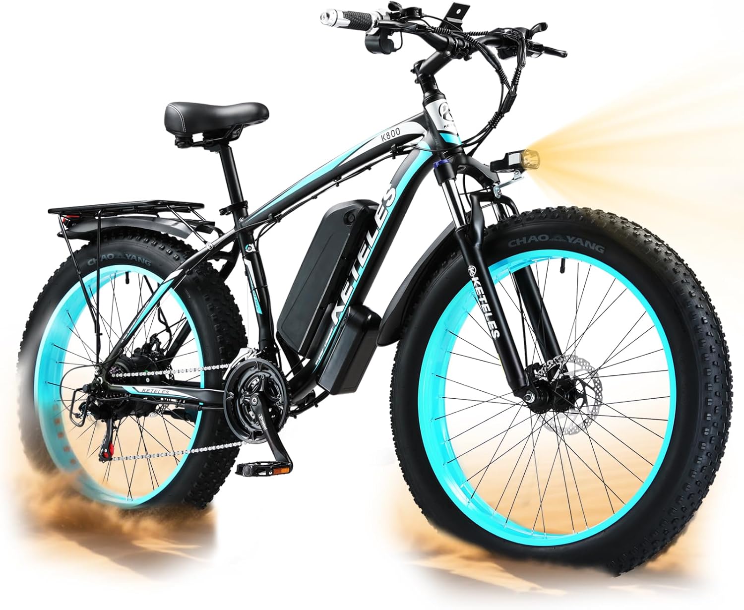 Peak 2000W Electric Bike for Adults, 26” Fat Tire Electric Bicycles 27MPH Brushless Rear Motor E-Bike, 48V 15AH Removable Battery All Terrain Bike