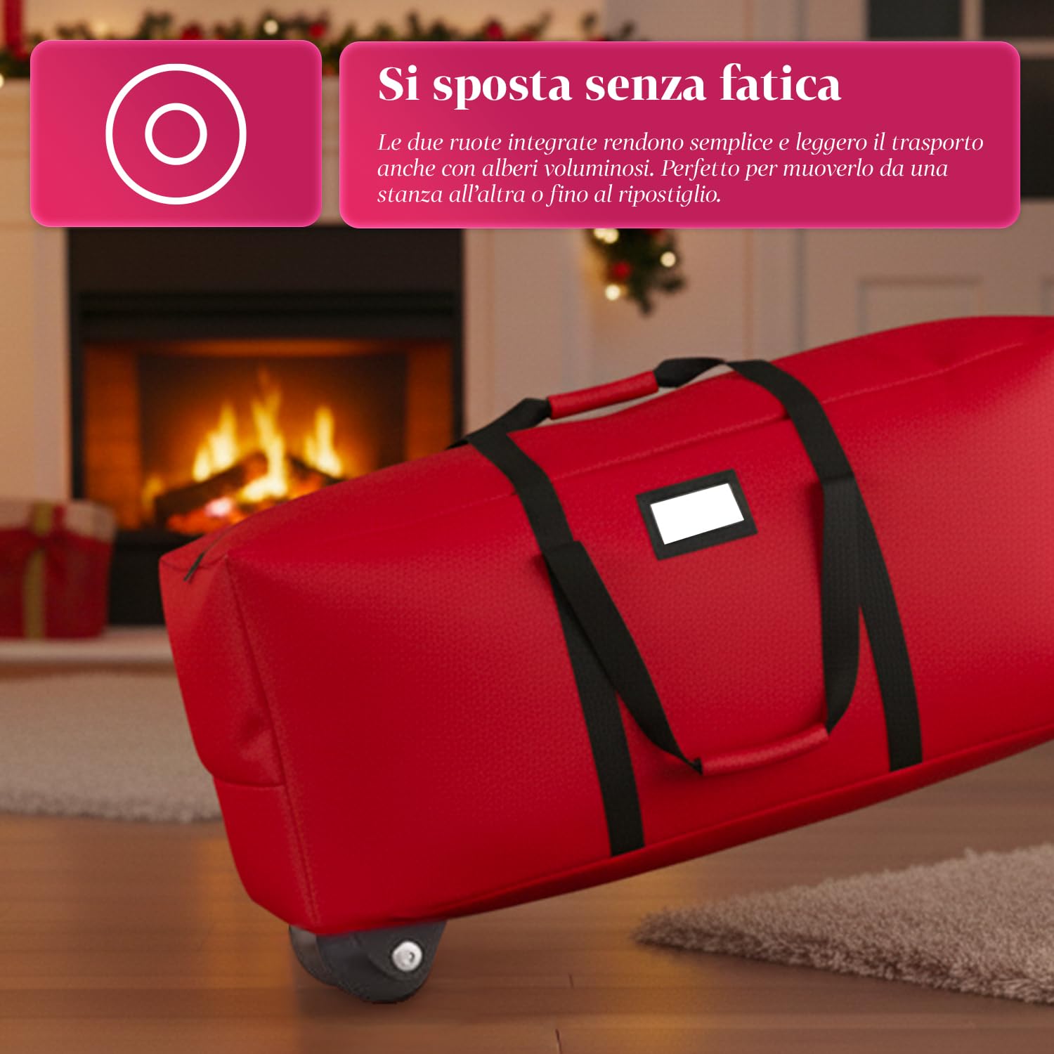 Avilia – Contenitore Porta Albero di Natale con Ruote, Manici Rinforzati e Zip Impermeabile, Ideale per Custodia e Trasporto Alberi fino a 240 cm, Realizzato in Tessuto Oxford Resistente 600D
