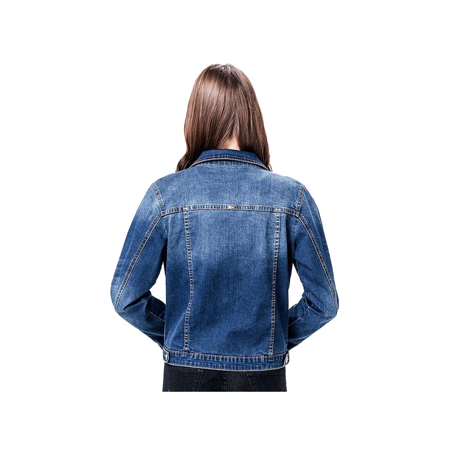 2019 Women Plus Size 6XL Long Basical Jeans Jacket Coat Bleach Full Sleeves Single Breast Slim Denim