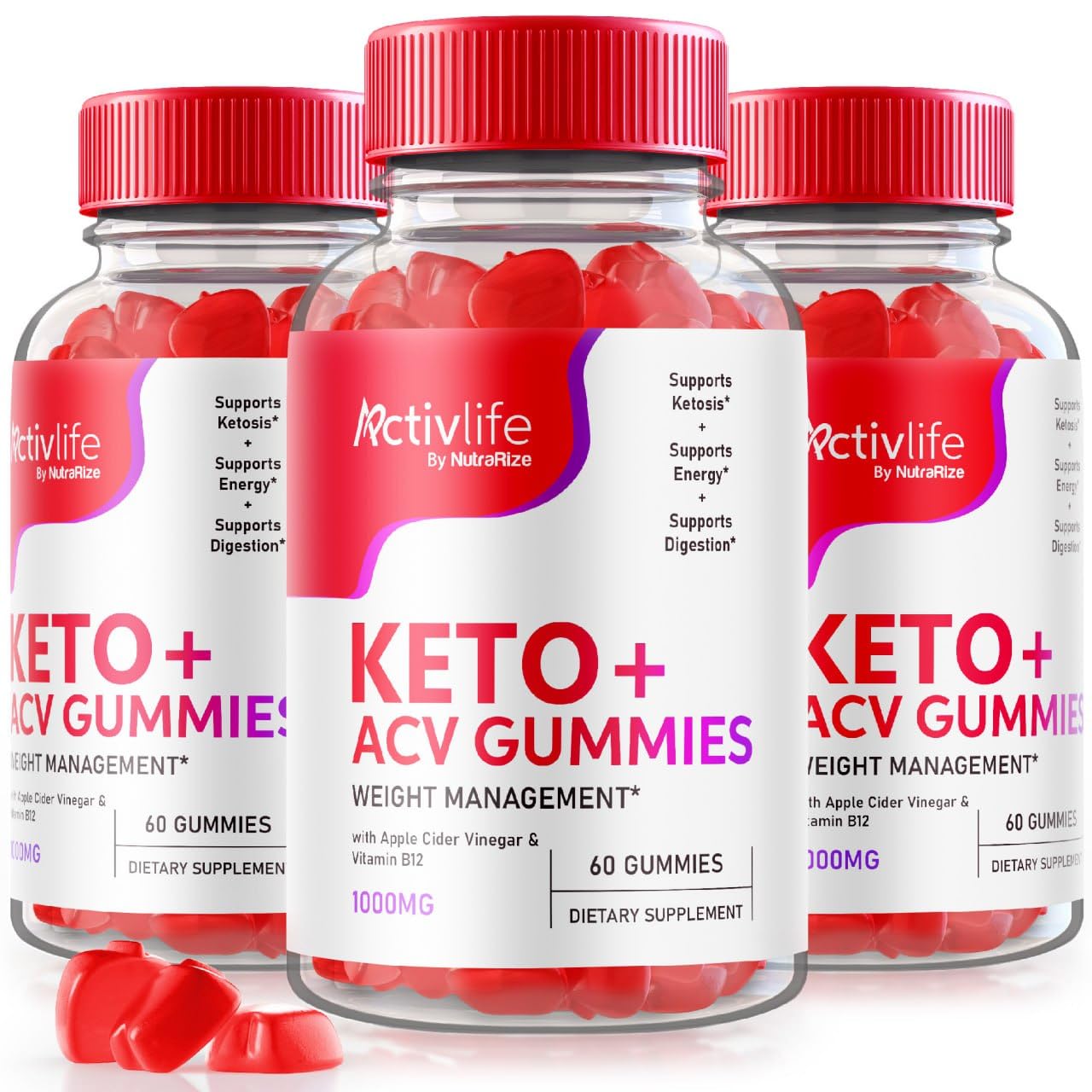 (Pack of 3 ActivLife Keto+ACV Gummies for Advanced Weight Loss, Reviews (180 Gummies)