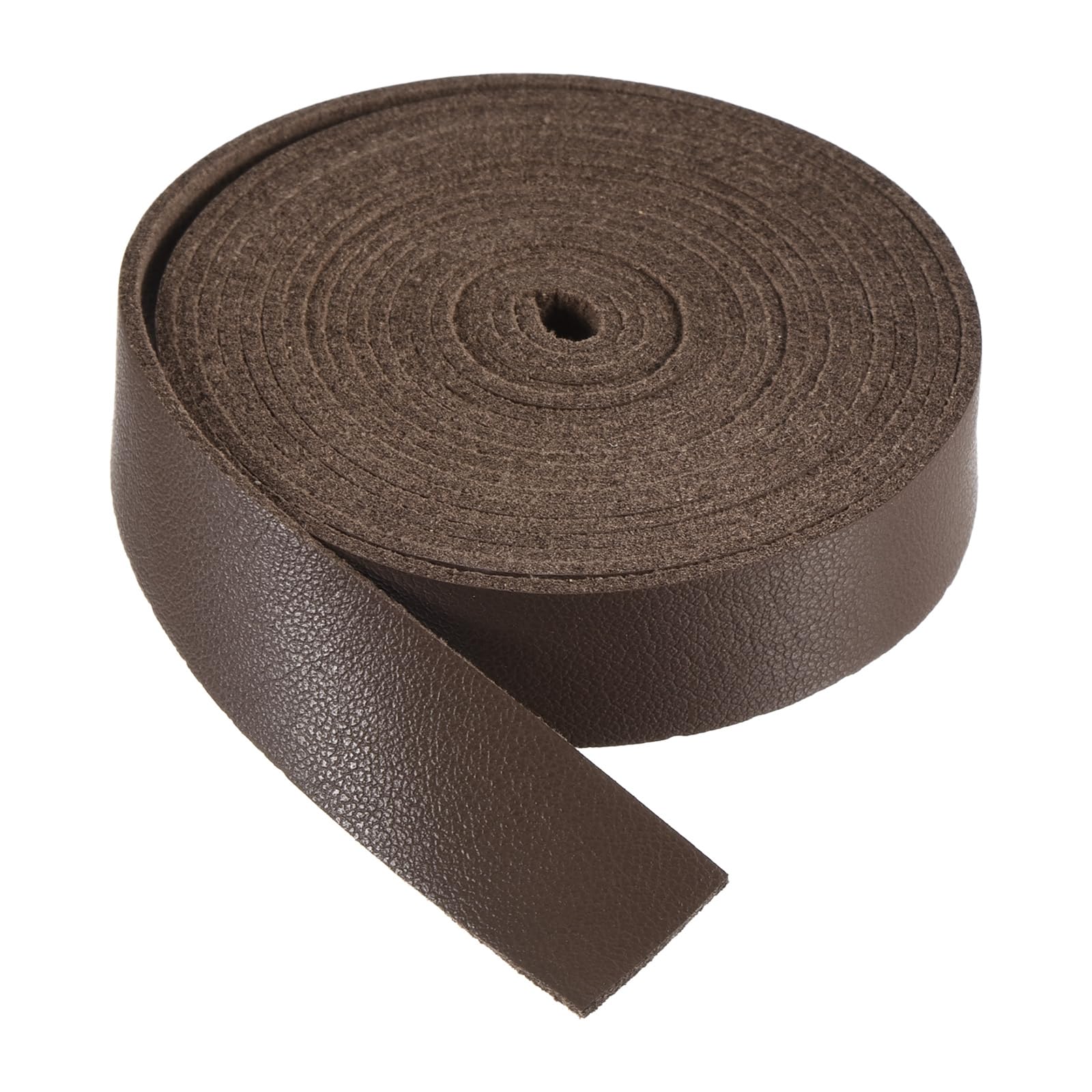 DMiotech Brown Faux Leather Strap 0.6 Inch Wide 78 Inch Long Flat Leather Belt Strip 1.3mm Thick Single Sided Cord for Arts Craft DIY Traction Ropes