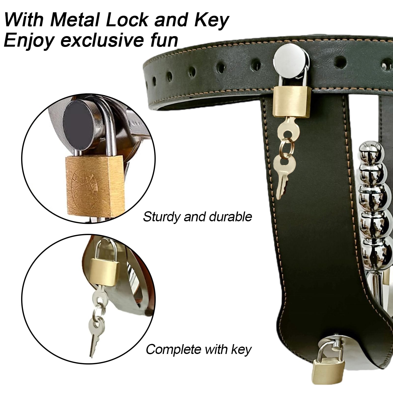 Female Chastity Belt, Lockable Invisible Chastity Belt with 5 Metal Ball Anal Plug and Lock, Strap On Bondage Chastity Pants Butt Plug, SM Adult Restrict Chastity Lock Trainer Sex Toy (): Black