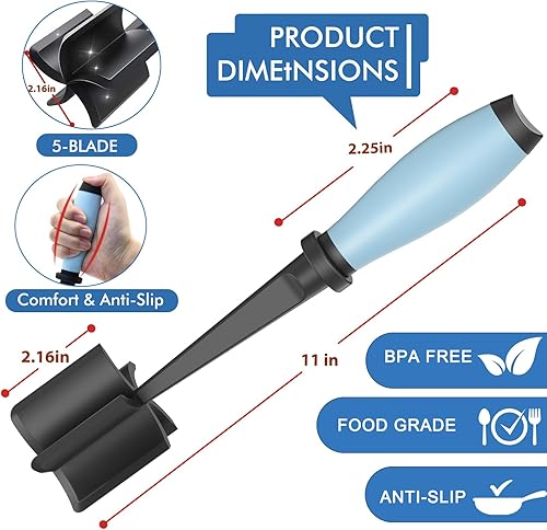 Miniatura 7 de Paquete de 2 picadores de carne, resistente al calor para carne de hamburguesa, triturador de carne molida, utensilio de nailon para picar