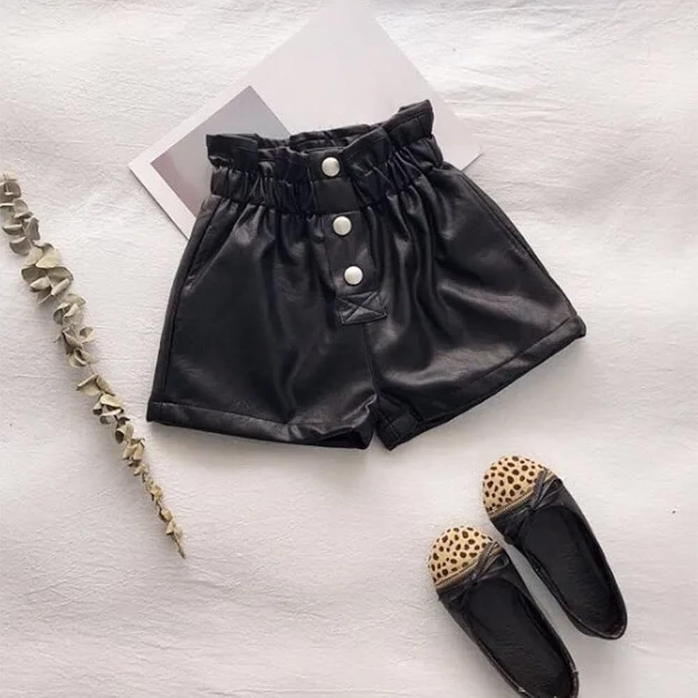 Amazon.com: Girls Faux Leather Shorts Pu Leather Paper Bag Waist Button Front Short Pants Toddler Summer Wide Leg (Black, 2-3 Years): Clothing, Shoes & Jewelry Amazon.com: Girls Faux Leather Shorts Pu Leather Paper Bag Waist Button Front Short Pants Toddler Summer Wide Leg (Black, 2-3 Years): Clothing, Shoes & Jewelry