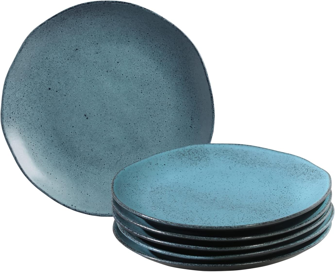 PORTO BRASIL Dinner Plate Set for 6, Stoneware Plates