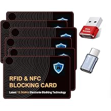 RFID Blocking Card, Credit Card Protector, Protects Entire Wallet Purse | RFID/NFC Contactless Bank Card Protector, ID ATM Guard Card Blocker, with usb data blocker, 8-pcs set