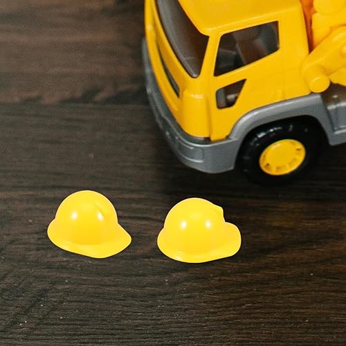 Miniatura 7 de Abaodam 10 unids Mini sombrero de construcción de plástico mini amarillo construcción fiesta Cap para fiesta accesorios muñeca Halloween Dress Up