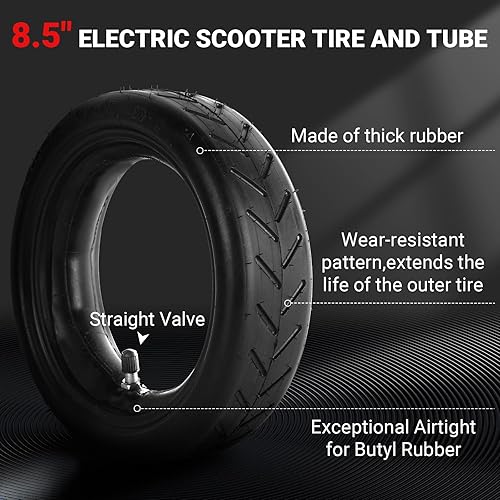 Miniatura 3 de AR-PRO (2 juegos) Neumático de scooter de 8.5 x 2 y tubos interiores, ruedas de repuesto neumáticas 5075-6.1 con válvula recta, compatible con