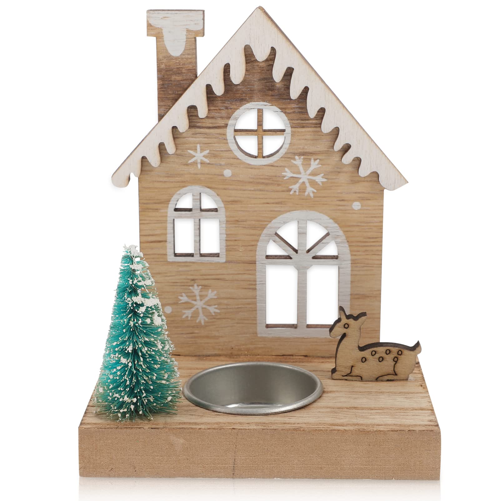 Ciieeo Santa Deer Candle Holder for Christmas Decor Artistic Tealight Stand for Festive Table Centerpiece for Holiday Home Decoration and Celebrations