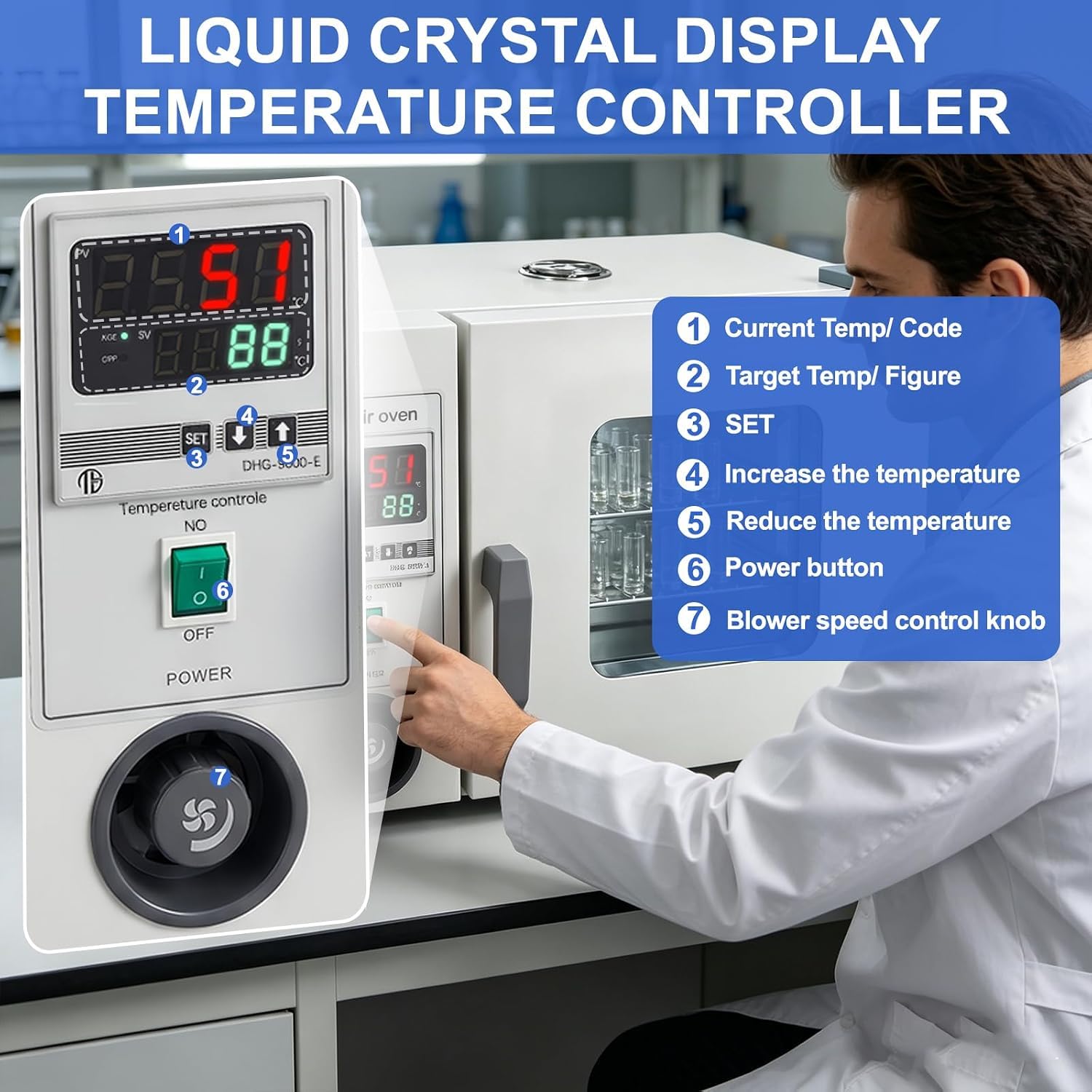 Konstanter Temperatur Gebläsetrockenschrank, Labor-Umluftofen mit intelligentem Digitaldisplay & Edelstahl-Innenraum, 15L oder 70L Kapazität für industrielle und wissenschaftliche Forschung,40 liters