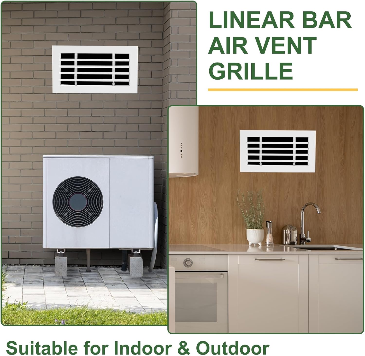 PATIKIL 12x12 Inch Linear Bar Air Vent Grille, 1 PCS Removable Aluminum Register Vent Cover Grille Air Diffuser for Ceiling, Sidewall HVAC Air Supply and Return, White