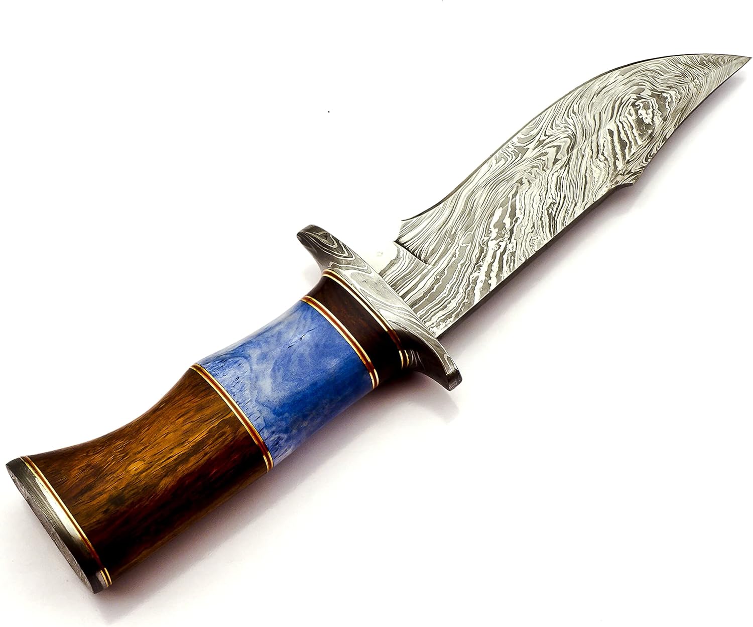 NOORAKI -10″ Damascus Steel Hunting Knife with Sheath| Handmade Hunting Knife - Fixed Blade Bowie Knives - Ideal for Hunting, Chopping, Camping, Survival, Outdoor Gift for Men Women | Camel Bone & Mirandi Wood Handle BK-159