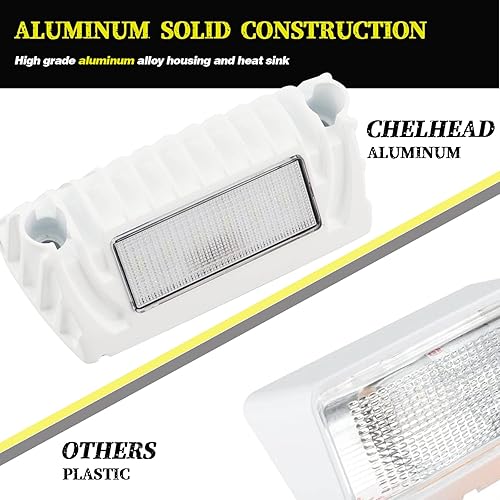 Miniatura 4 de Luz de Porch para RV Chelhead Blanca con Base de Aluminio 12V DC Iluminación LED Exterior Luces Compatibles con Trailers de Autocaravanas, Porches,