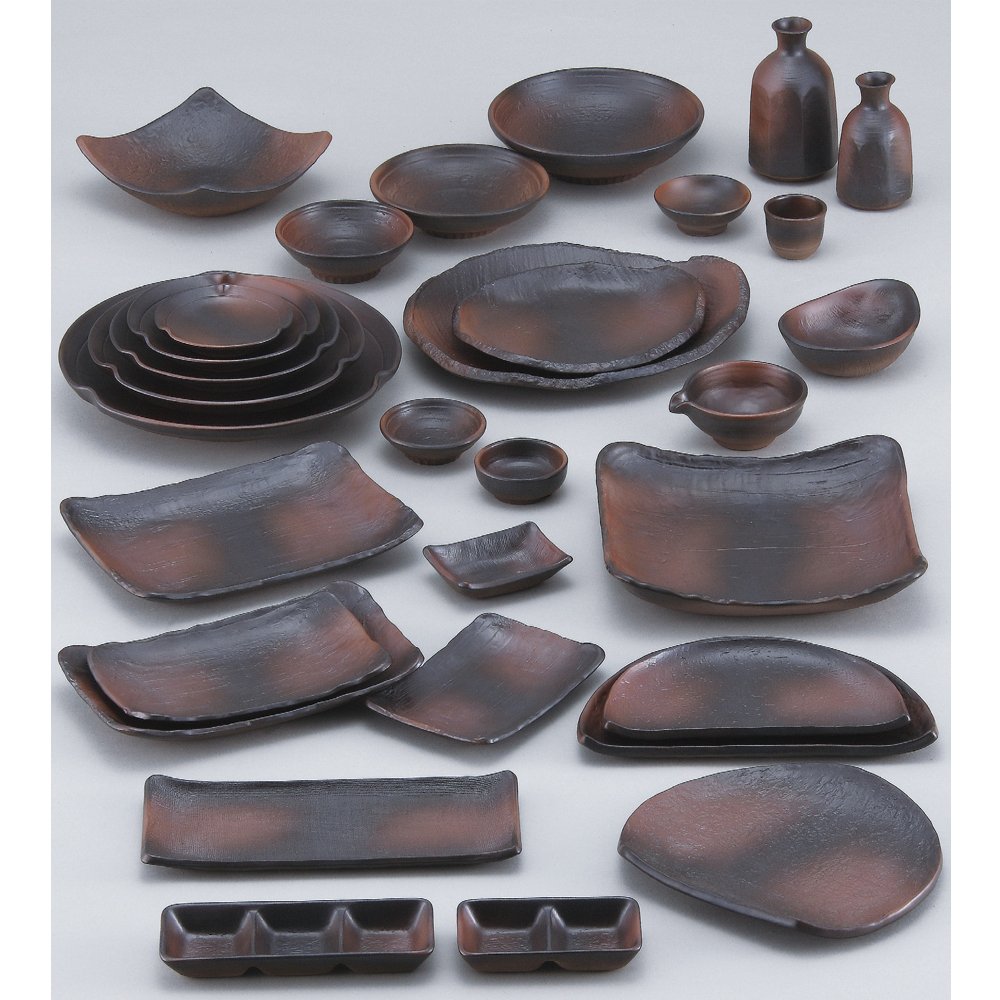 Amazon.co.jp: 山下工芸(Yamasita craft) 備前焼締 強化 9.0長角皿