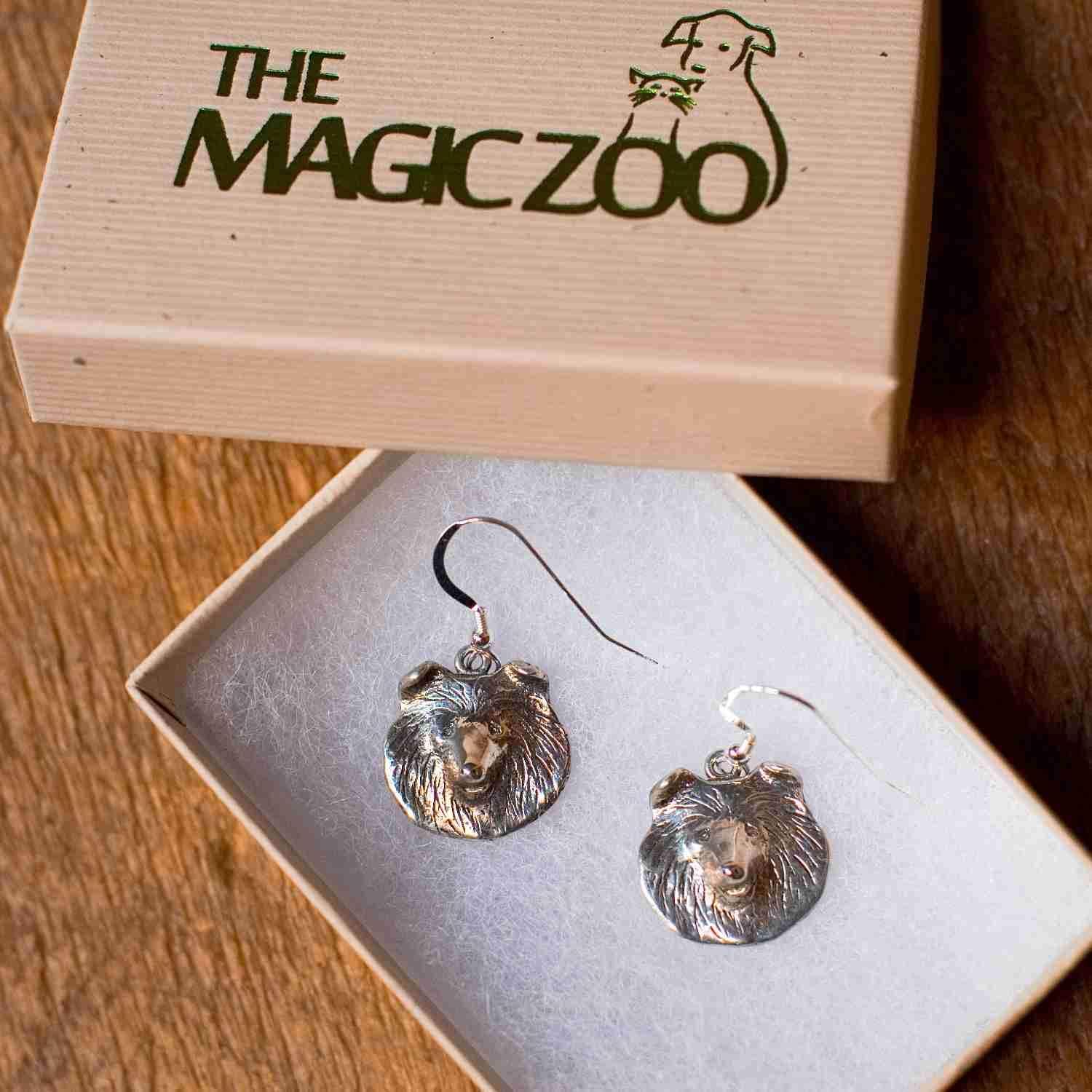 Sterling Silver Sheltie Earrings by The Magic Zoo