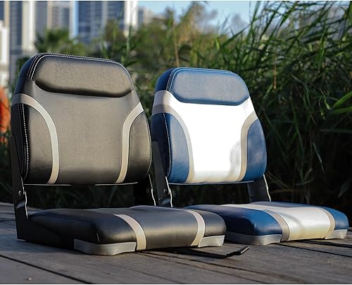 Miniatura 8 de North Captain T1 Deluxe Asiento plegable para barco con respaldo bajo, tornillos de acero inoxidable incluidos